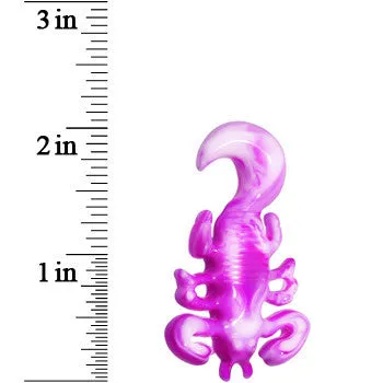 00 Gauge Pink White Acrylic Scorpion Hanger Plug