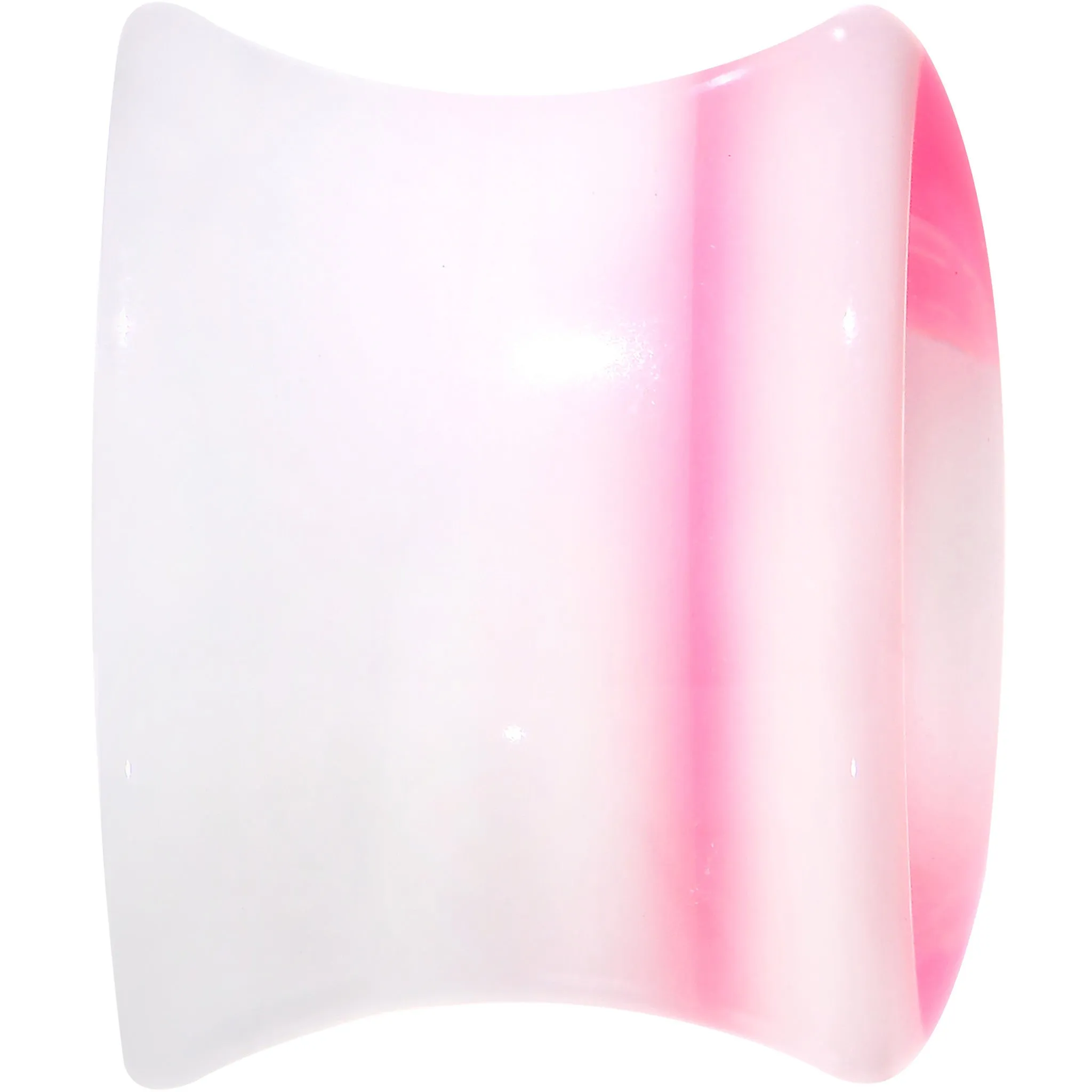 1/2 White Pink Acrylic Adoring Heart Saddle Plug