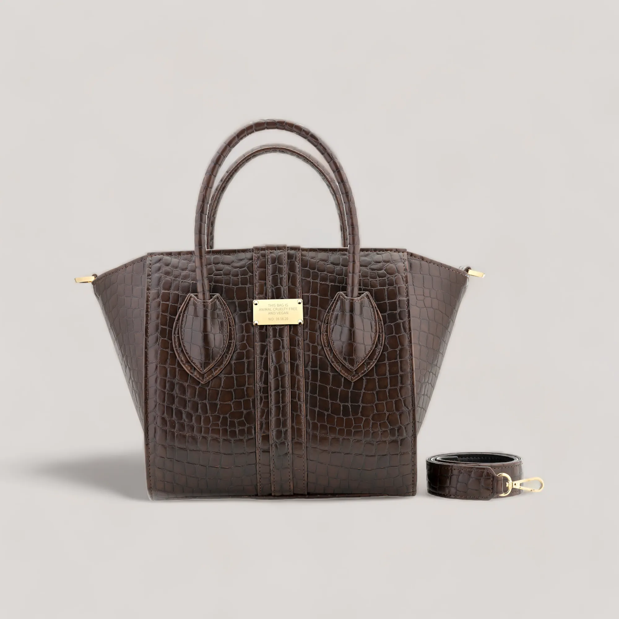 1.4 - Midi Tote Bag - Mokka Croco