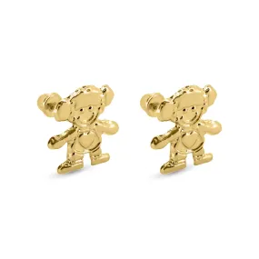 14E00387. - 14 Karat Yellow Gold Girl Screw Back Earrings