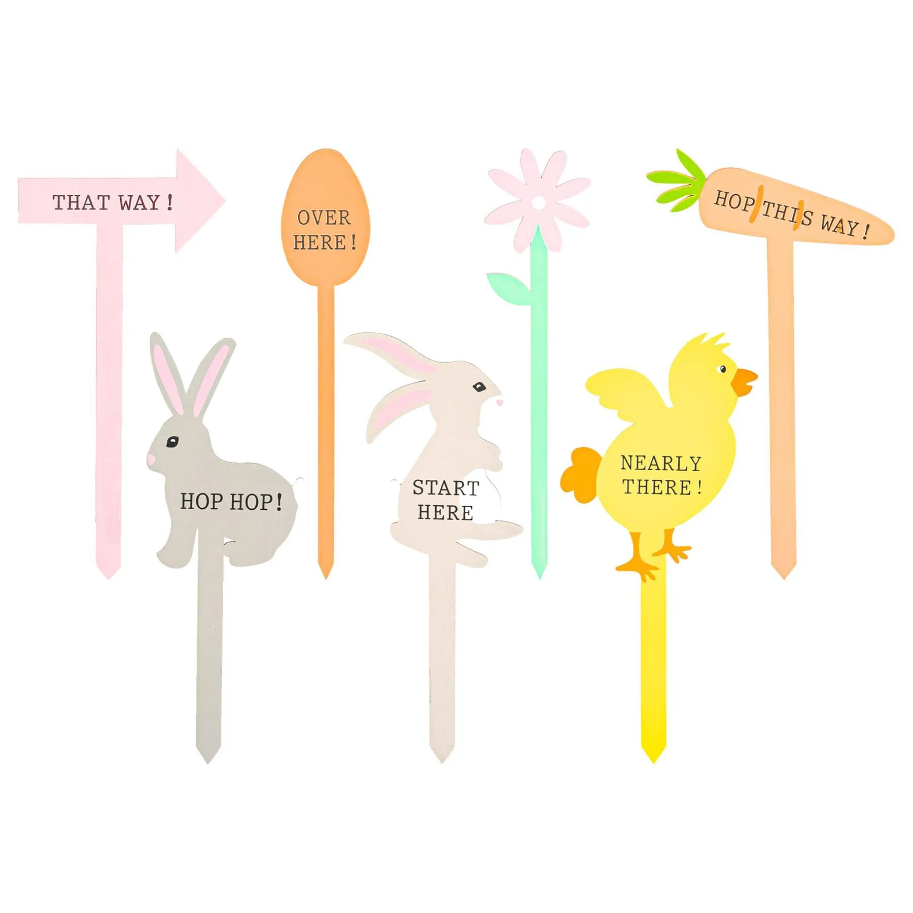 15cm Wooden Easter Egg Hunt Signs - Pack of Seven - By Nicola Spring