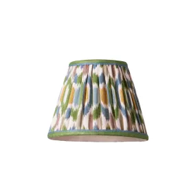 18cm pendant shade in blue and green Small Ikat Spot linen by GP & J Baker