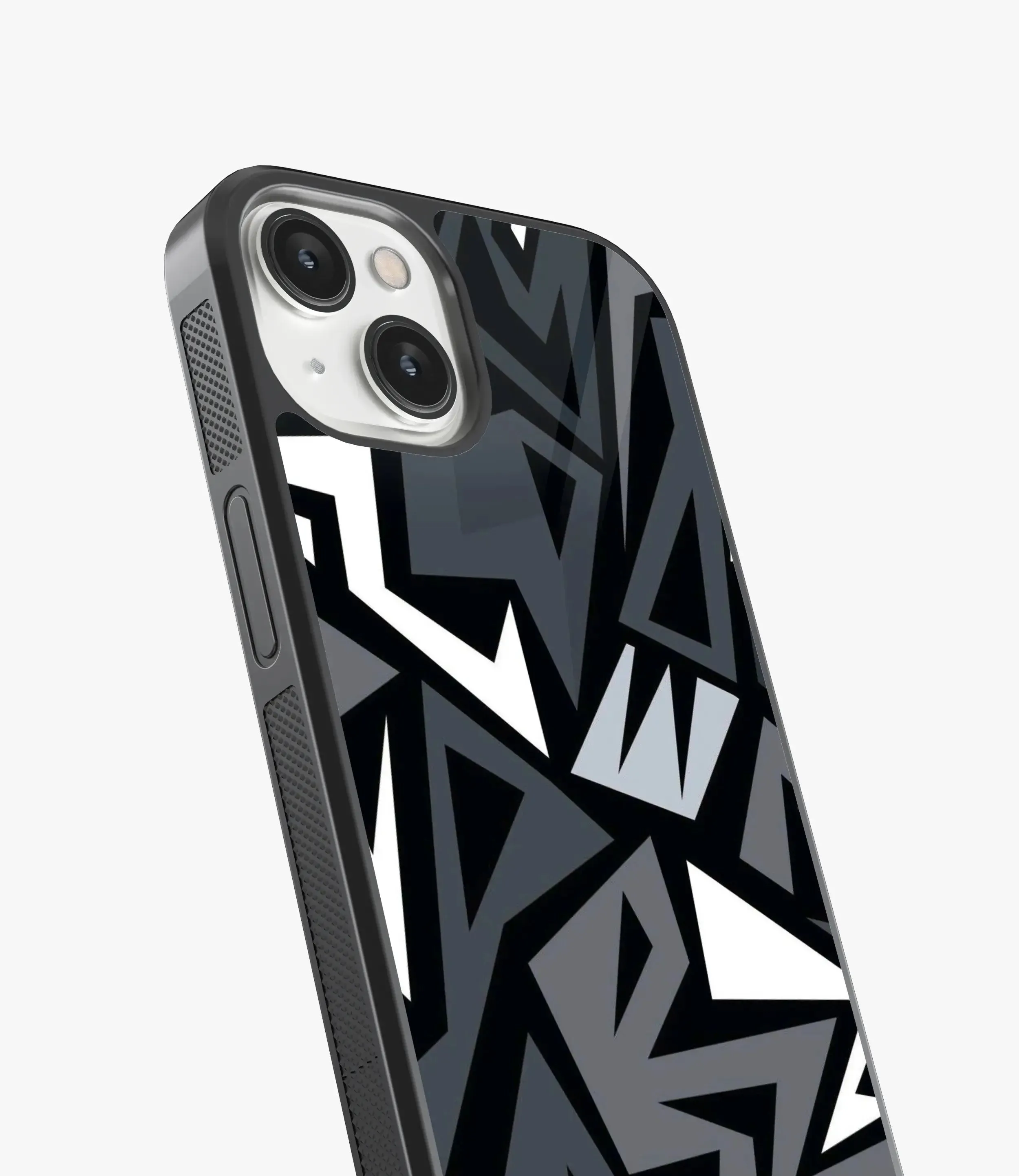 Abstract Black/Grey Geometric Pattern Glass Case