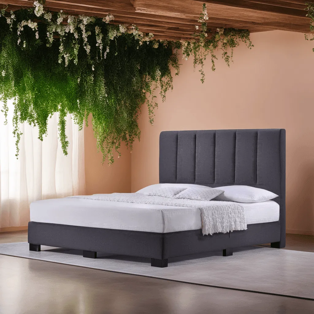 Adamsen Bedframe (Water Repellent)   Somnuz™ Comforto Bamboo Fabric Latex Individual Pocketed Spring Mattress Package