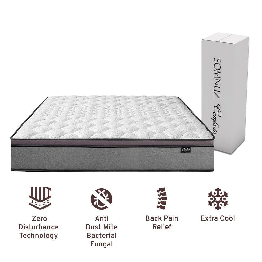 Adamsen Bedframe (Water Repellent)   Somnuz™ Comforto Bamboo Fabric Latex Individual Pocketed Spring Mattress Package