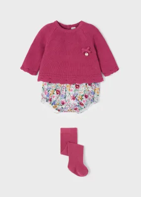 Baby Girl 3-Piece Bloomer, Sweater and Legging Set | Mayoral