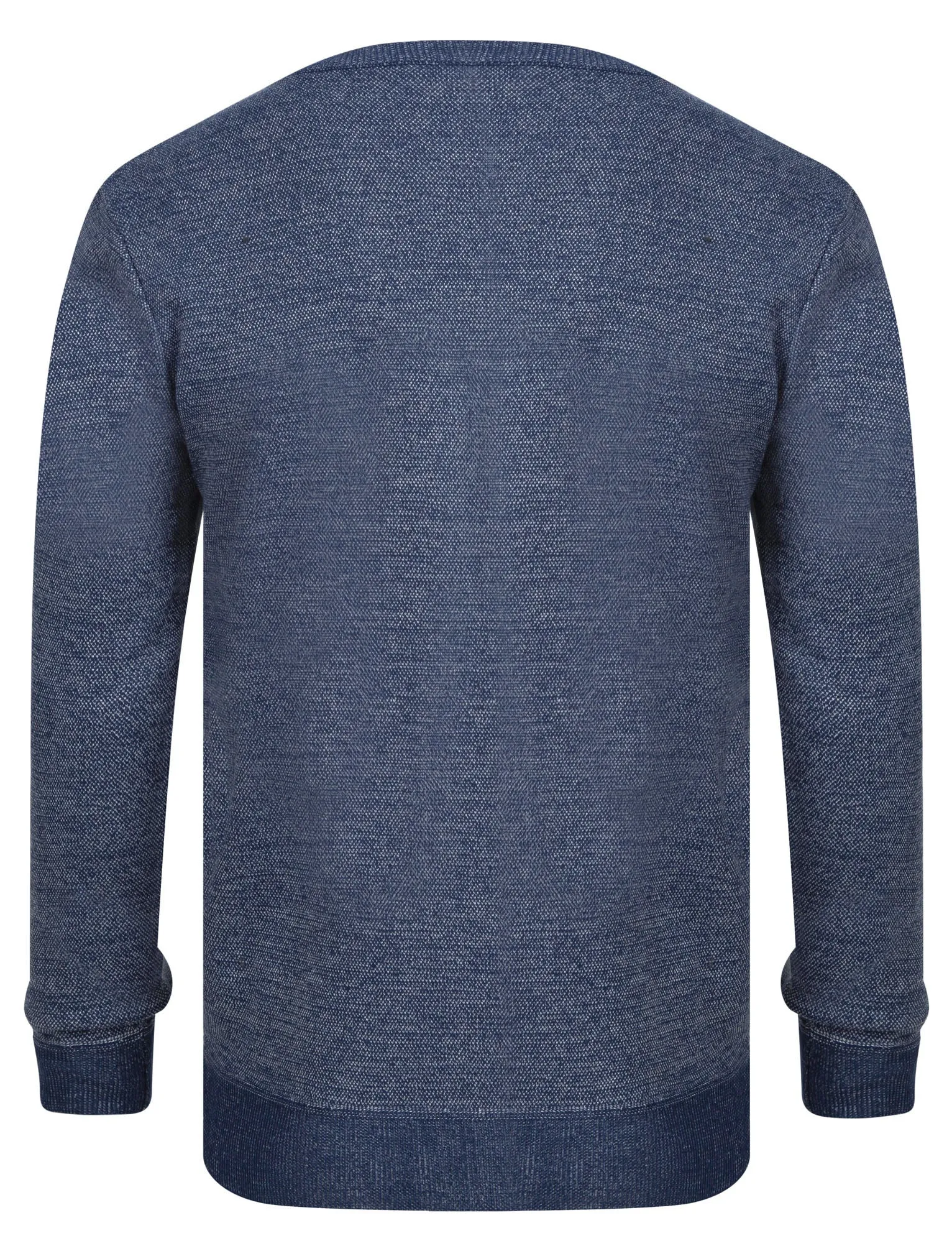 Barney Crew Neck Birdseye Pique Jumper in Blue / White Melange - Kensington Eastside