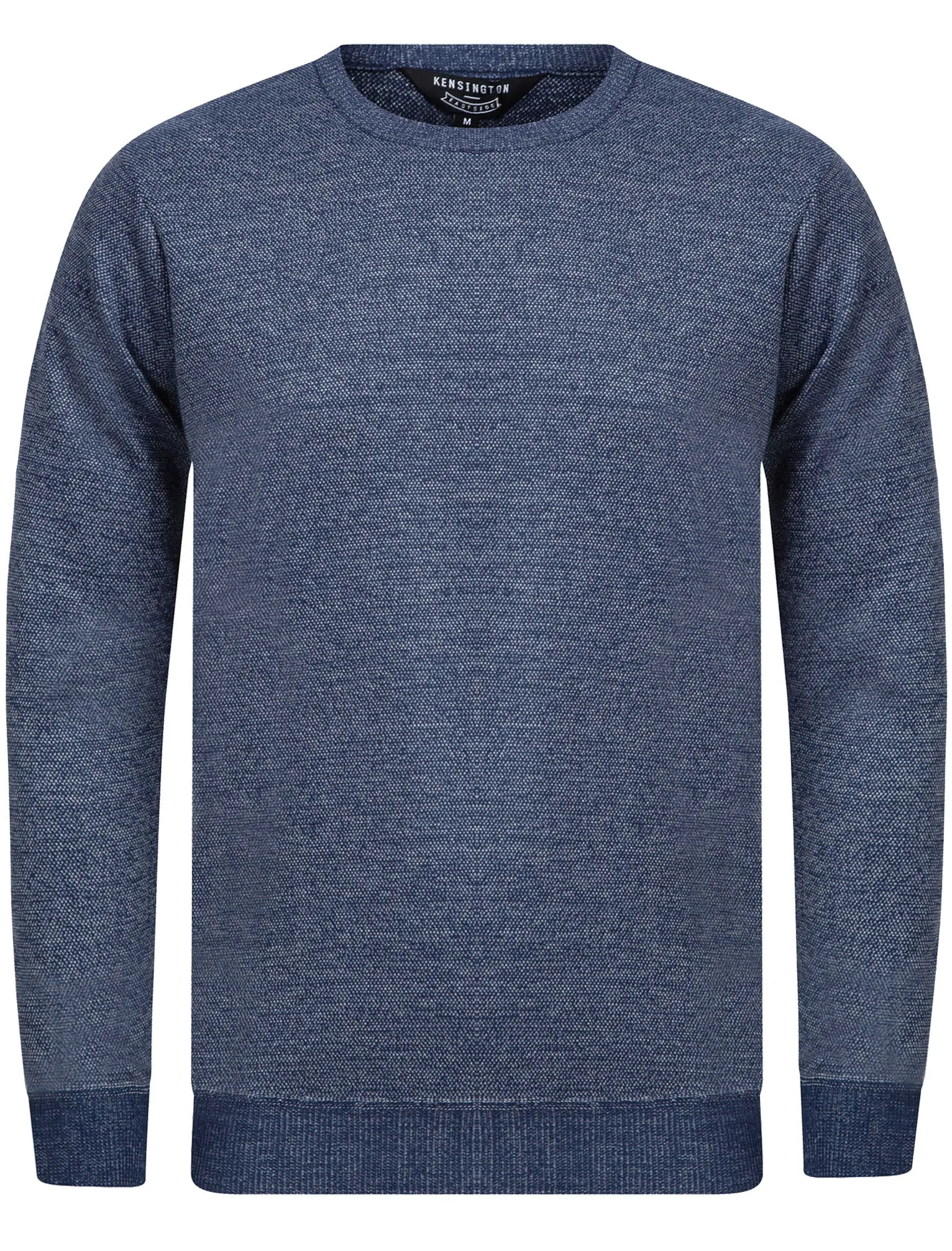 Barney Crew Neck Birdseye Pique Jumper in Blue / White Melange - Kensington Eastside