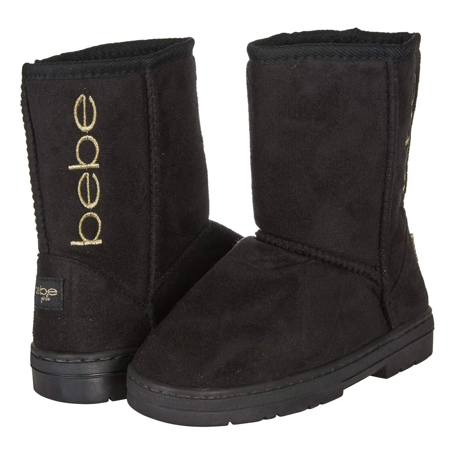 bebe Toddler Girls Winter Boots Slip-On Mid-Calf Microsuede Fashion Shoes