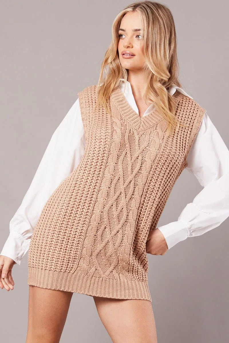 Beige Knit Top Jumper