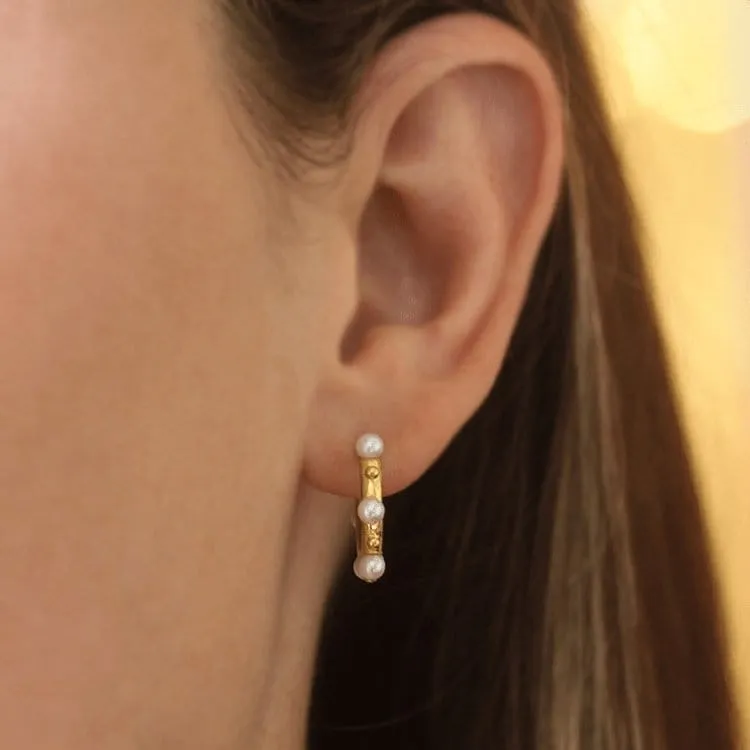 'Big Baby' Pearl Hoop Earrings