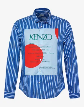 Blue Striped Wedding Invitation Shirt