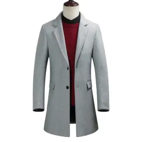 British Gentlemen Thick Long Wool Coat