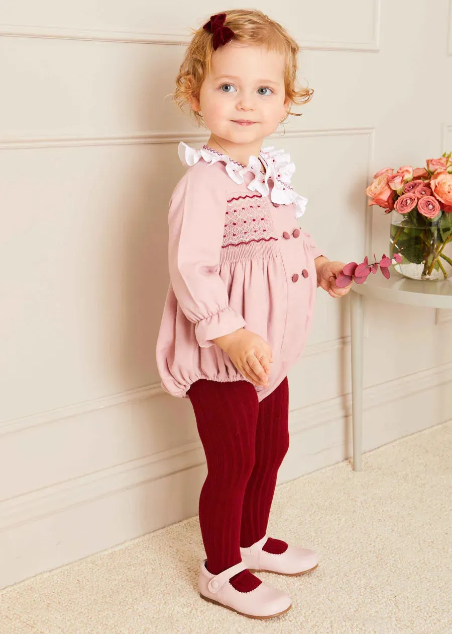 Burgundy Ribbed Tights (3mths-8yrs)