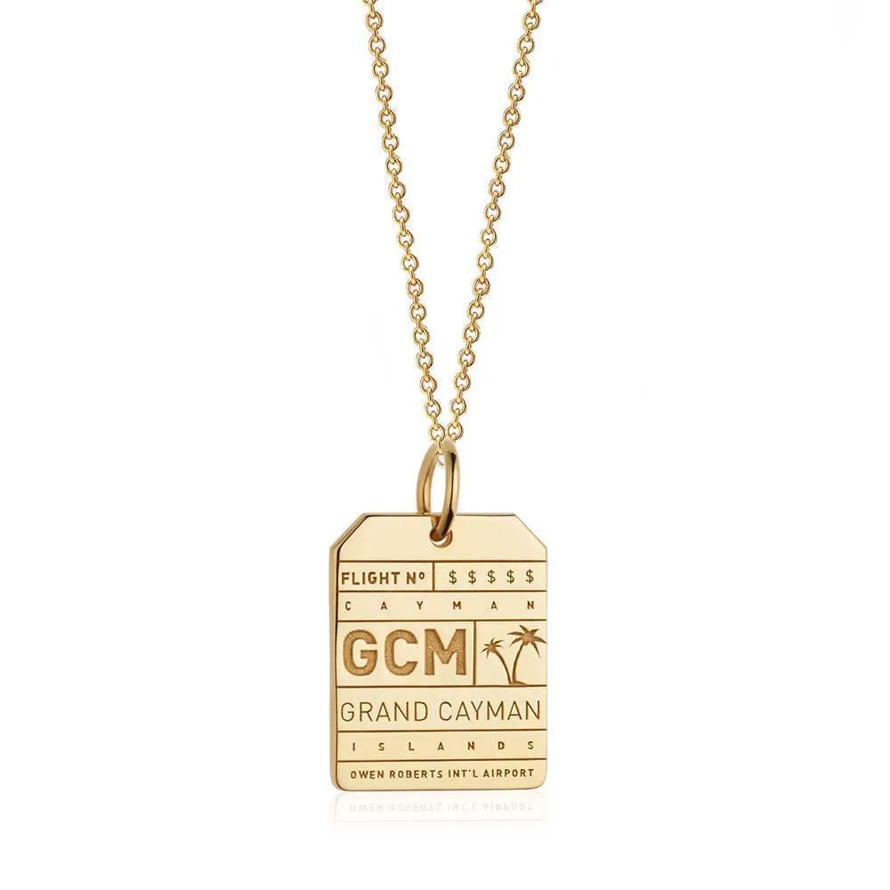 Cayman Islands GCM Luggage Tag Charm Gold