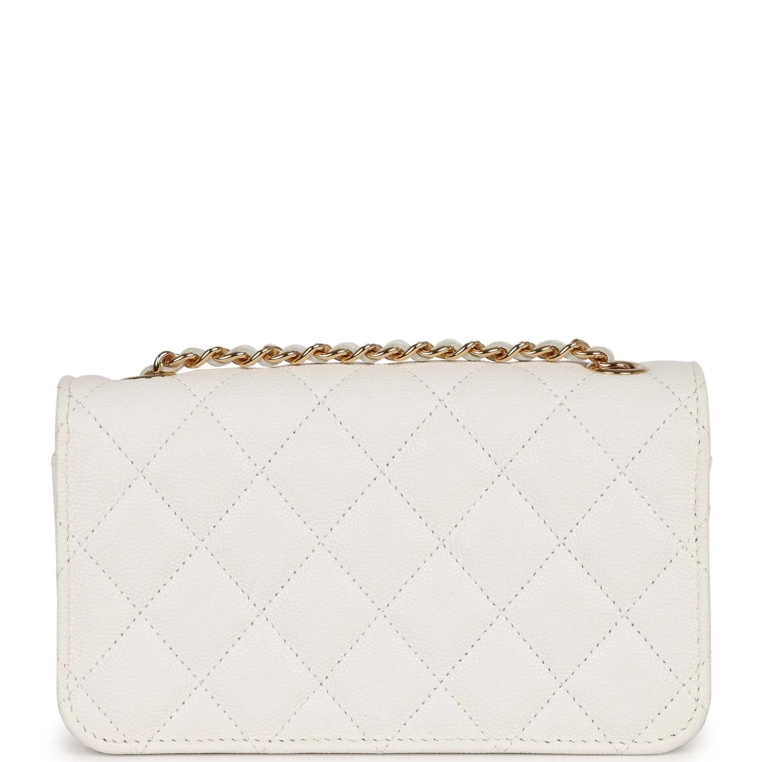 Chanel Monaco Wallet on Chain WOC White Caviar Gold Hardware