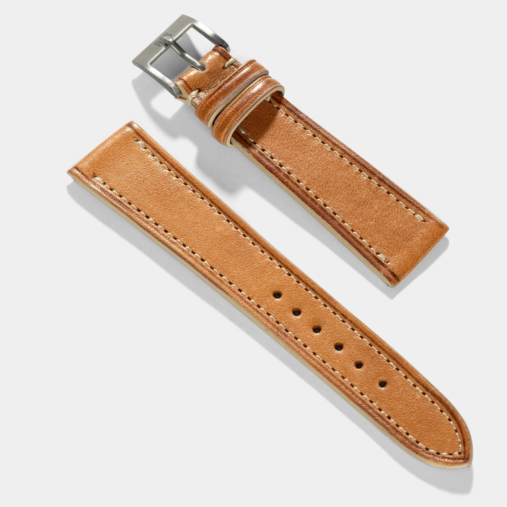 Cosaro Brown Retro Leather Watch Strap