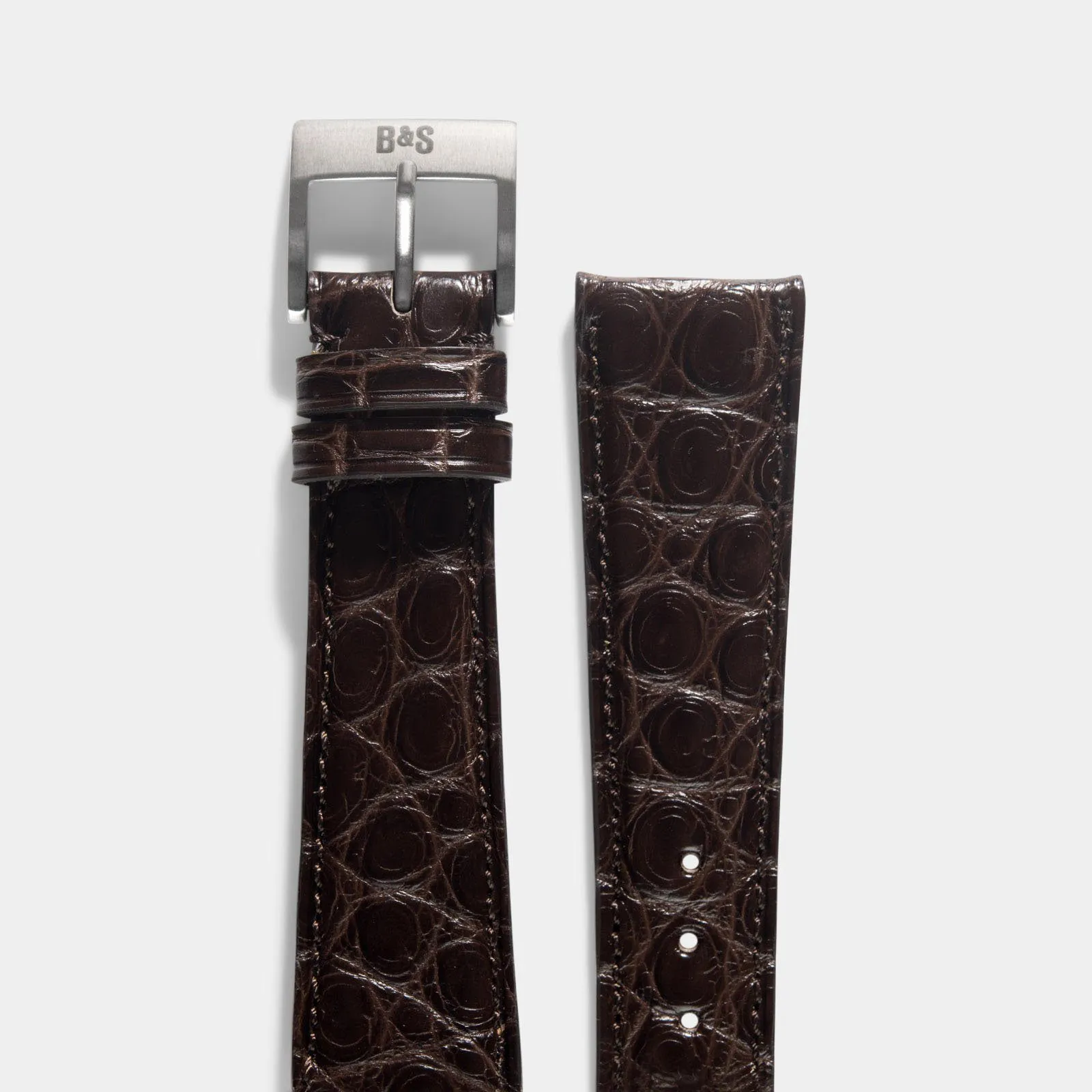 Dark Brown Alligator Leather Watch Strap