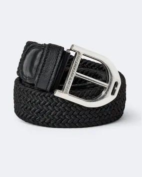 Elasticated Braided Stirrup Belt - BLACK