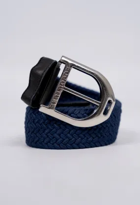 Elasticated Braided Stirrup Belt - NAVY