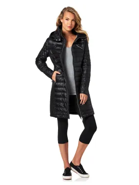 FLORENCE BIKER PUFFER TRENCH - BLACK