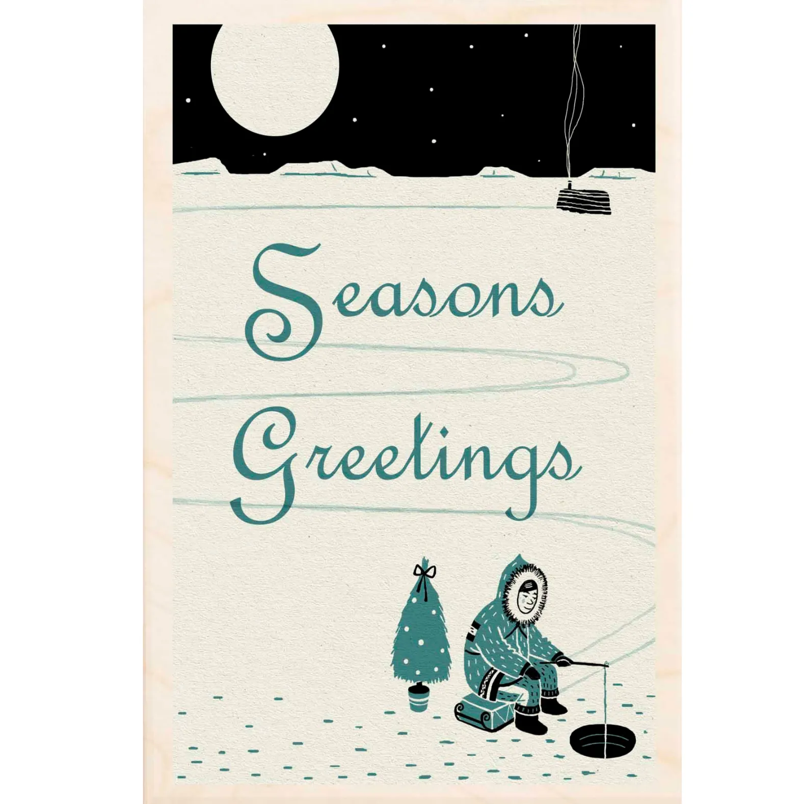 Frances Castle Seasons Greetings Wooden Postcard