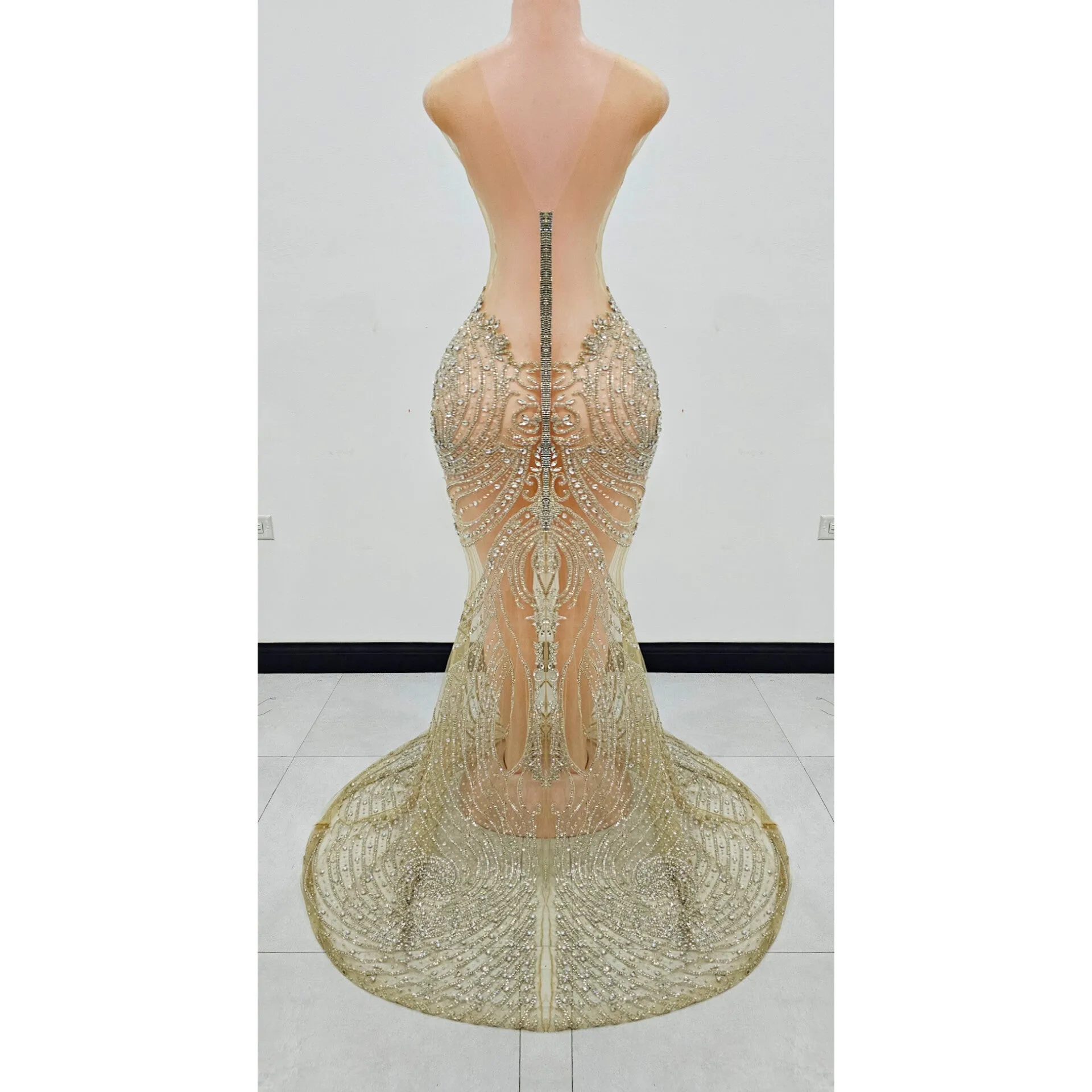 Fuego Rhinestone Mermaid Gown