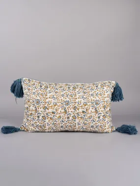 GARDEN OF JOY - BLOCK PRINTED LUMBAR CUSHION COVER