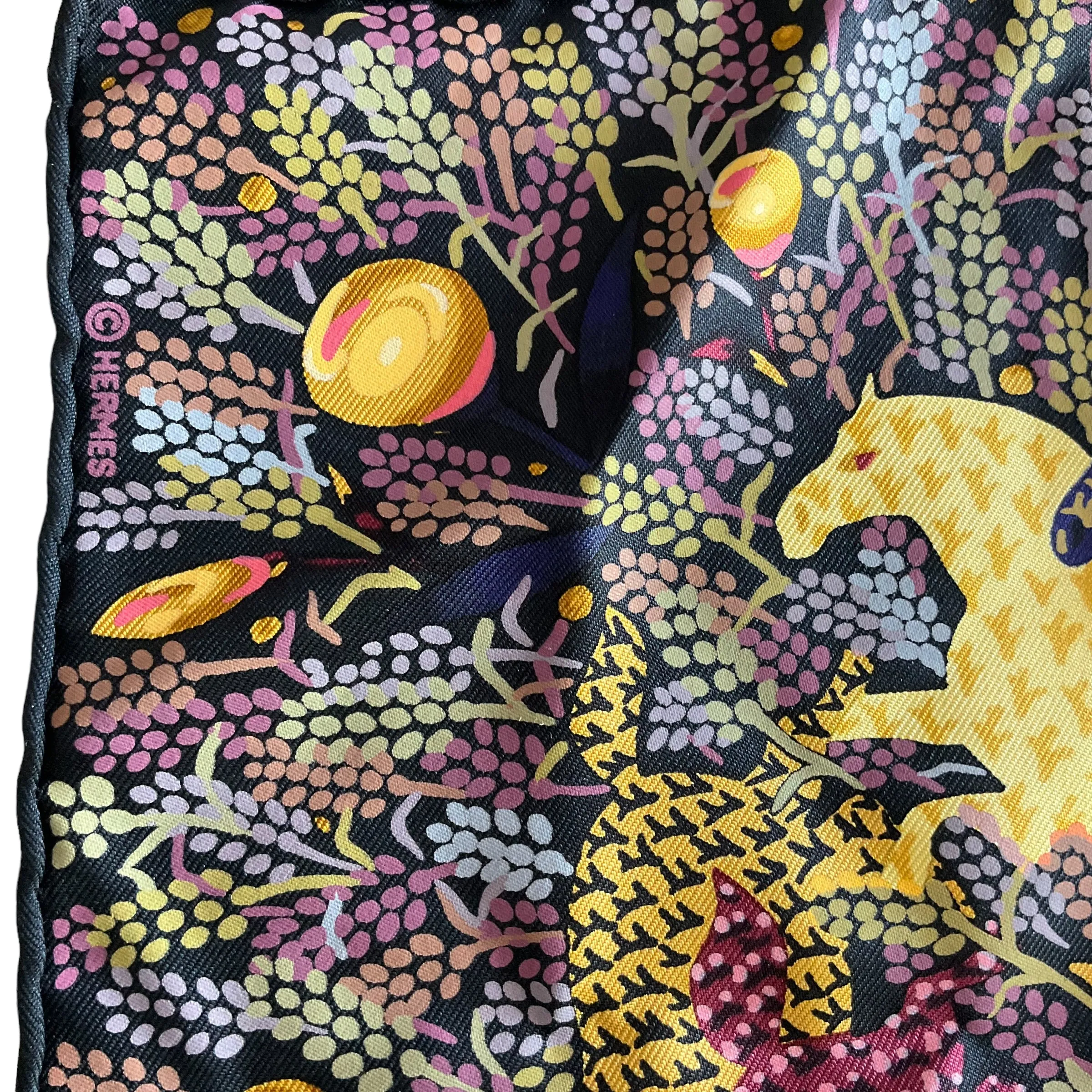 Hermes Cavale Joyeuse Pocket Square Scarf