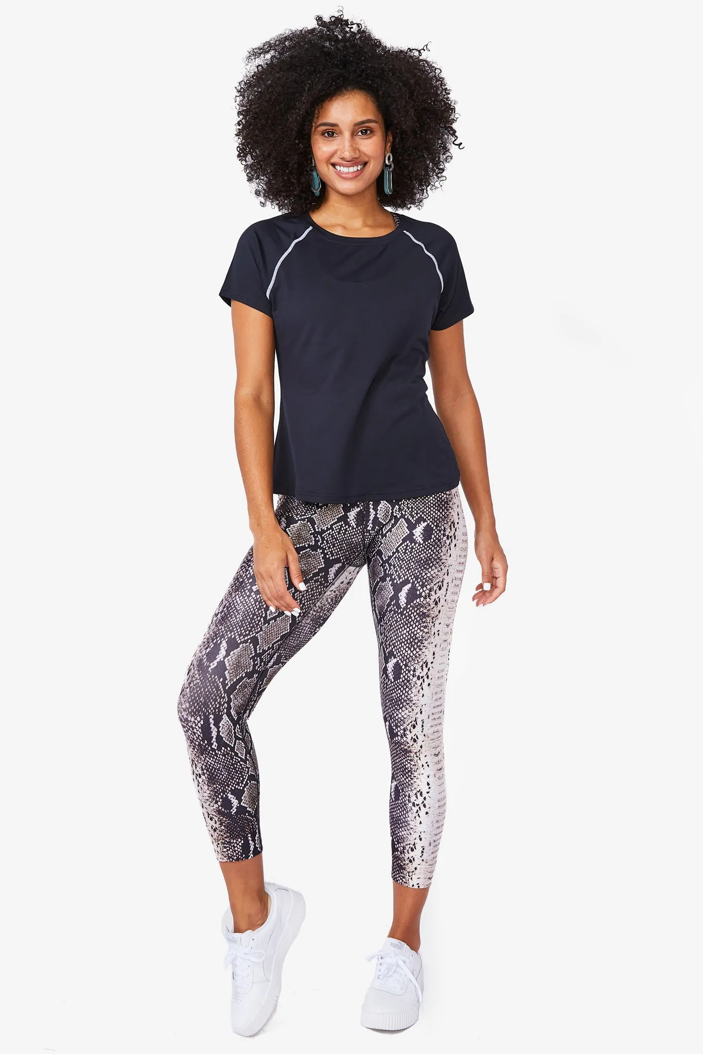 Hi-Shine Capris in Wild Python