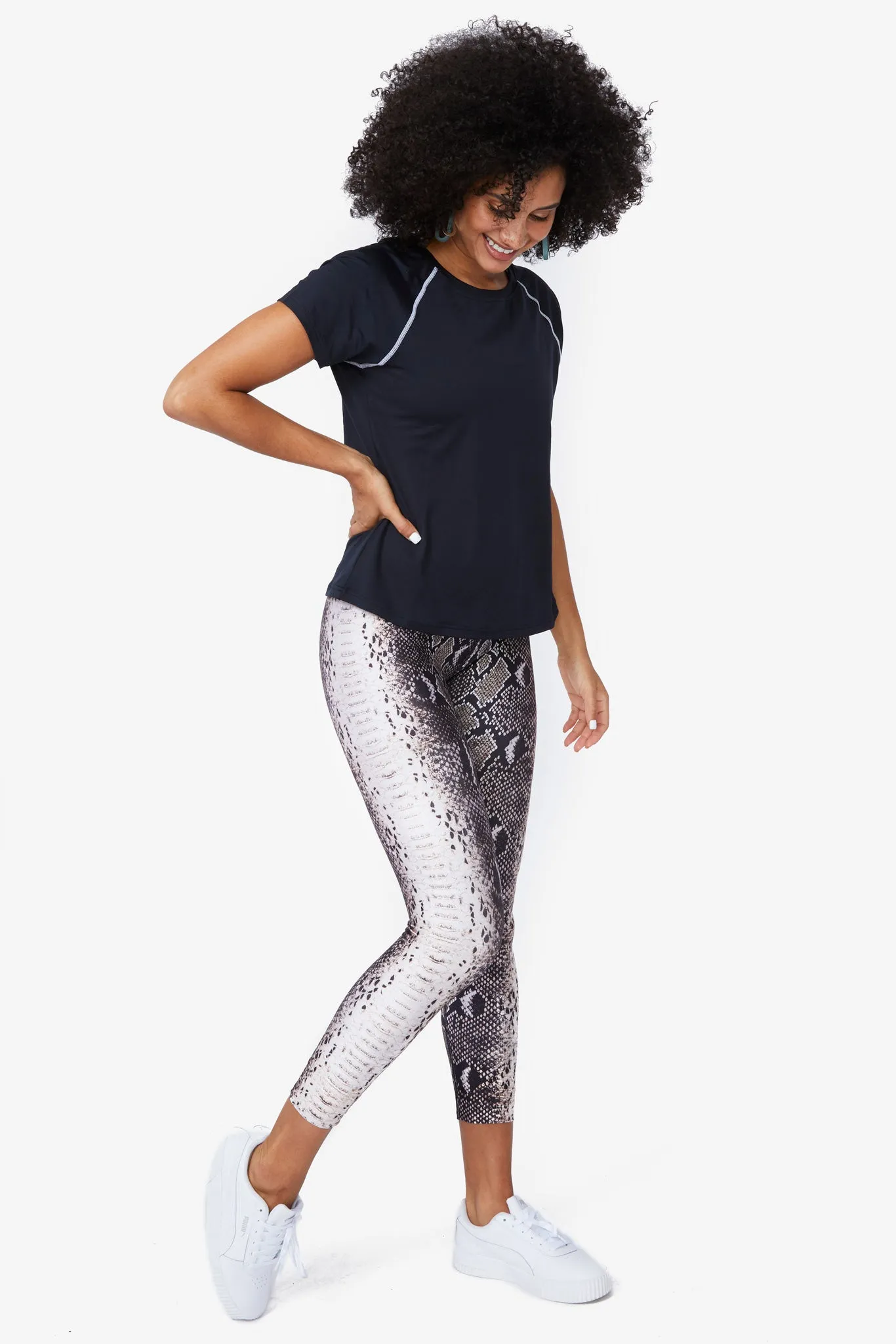 Hi-Shine Capris in Wild Python