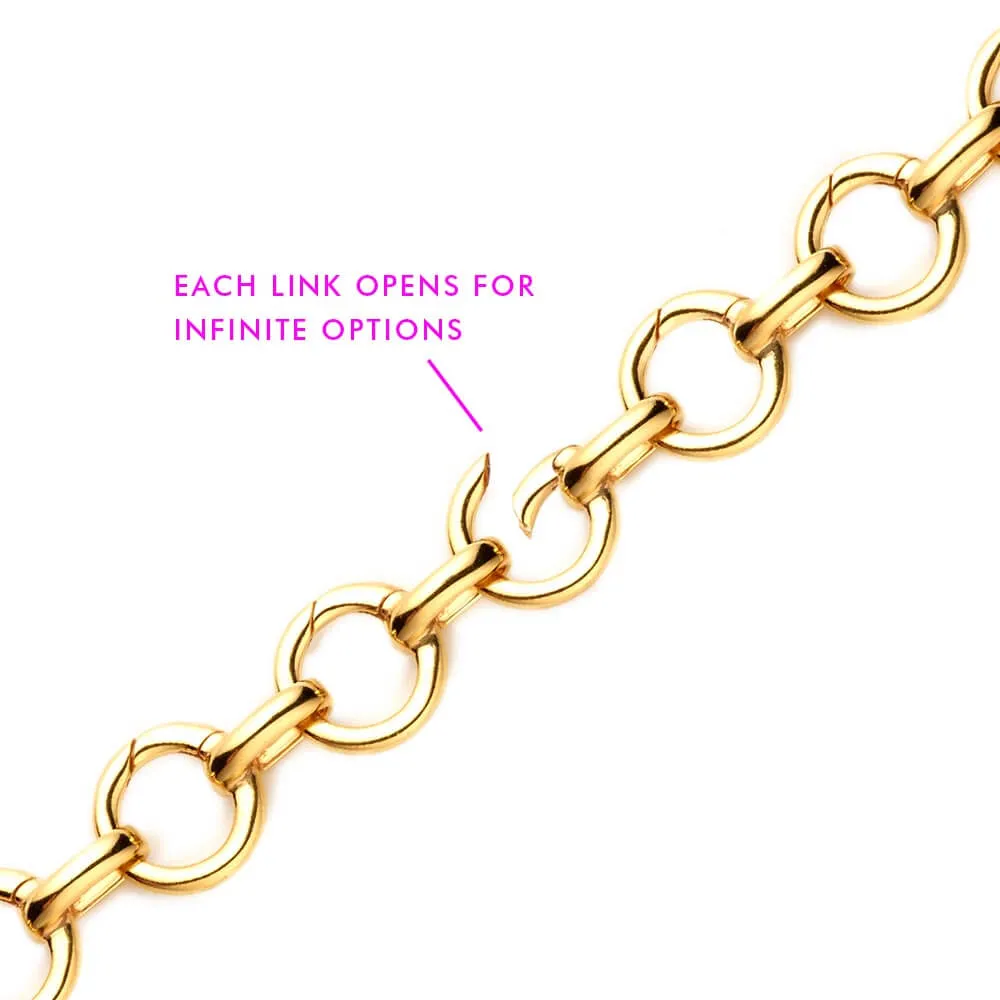 Infinity Link Charm Bracelet, Gold