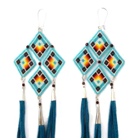 Jennifer Chartrand Blue Tassel Earrings