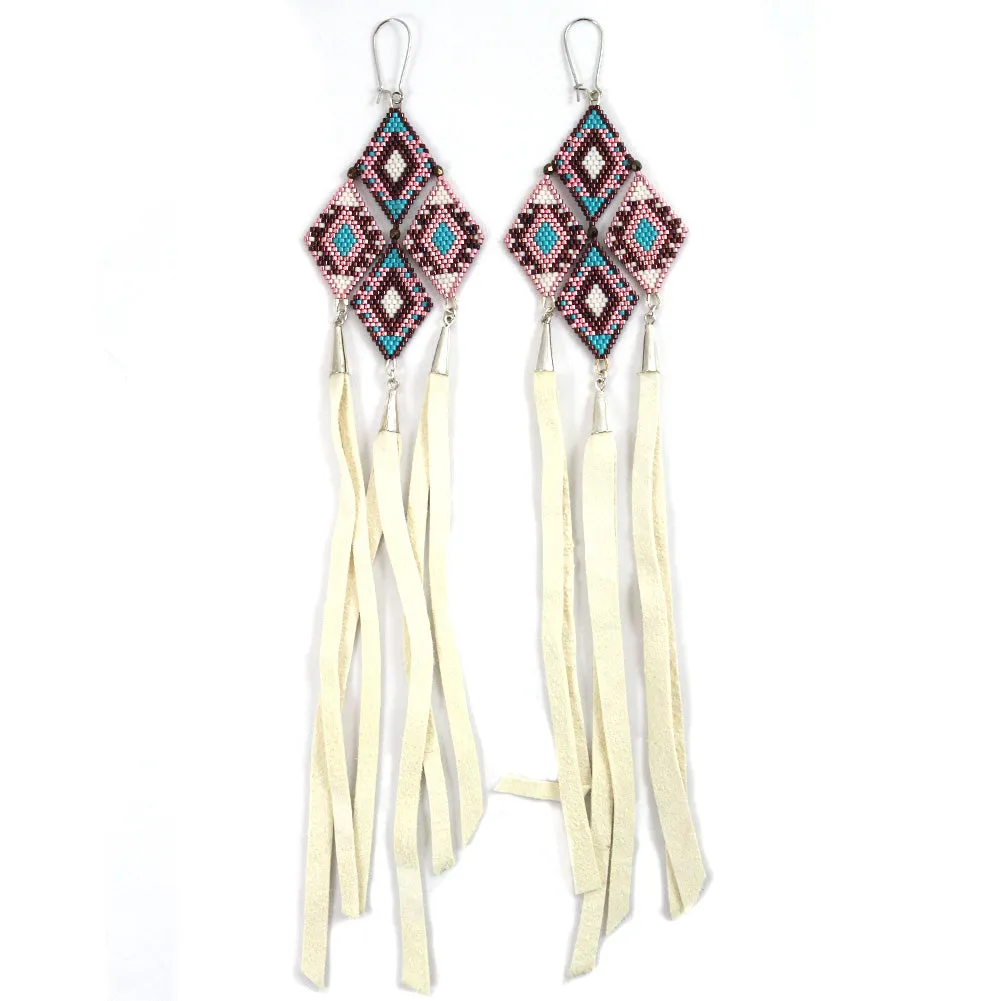 Jennifer Chartrand Pink Tassel Earrings