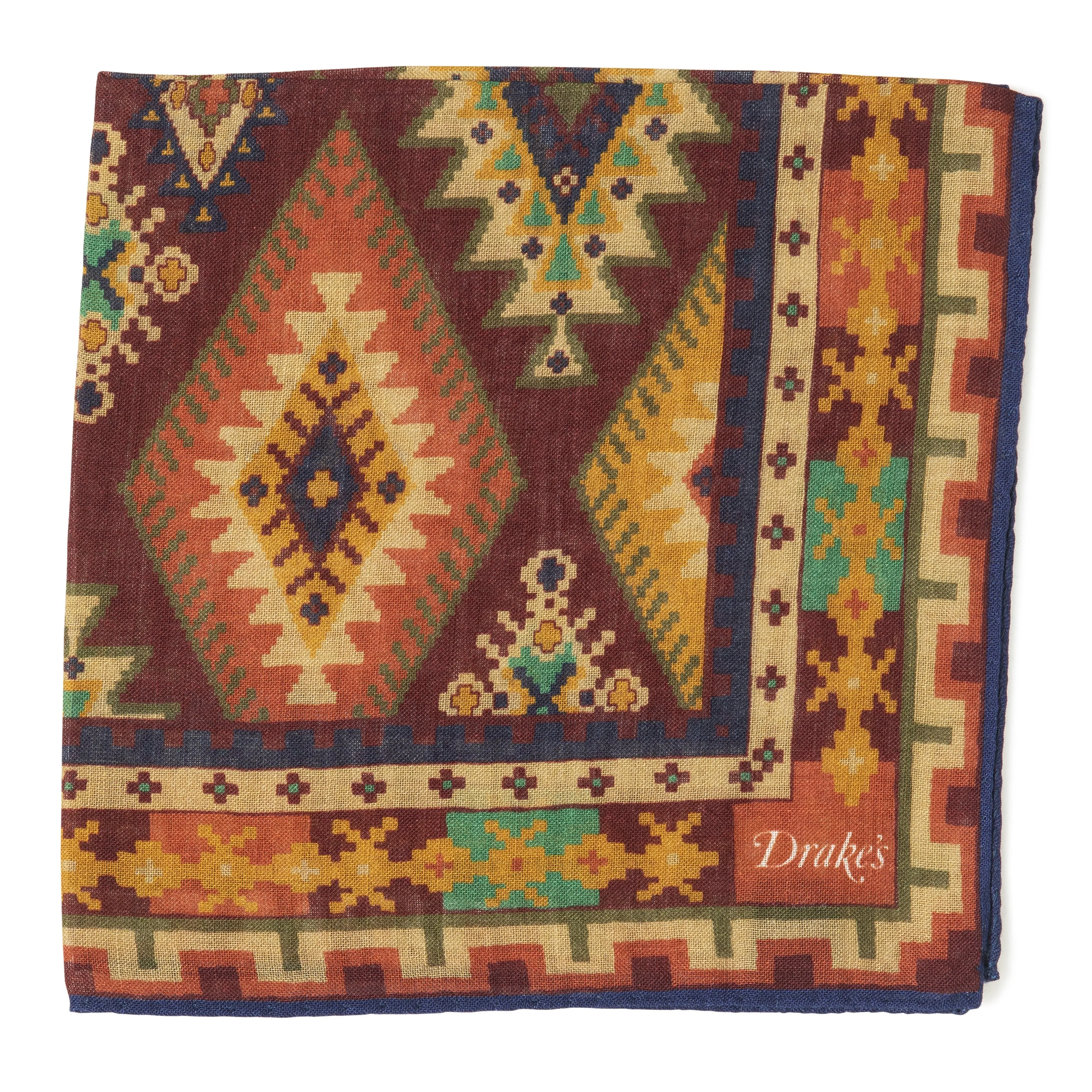 Kilim Print Pocket Square