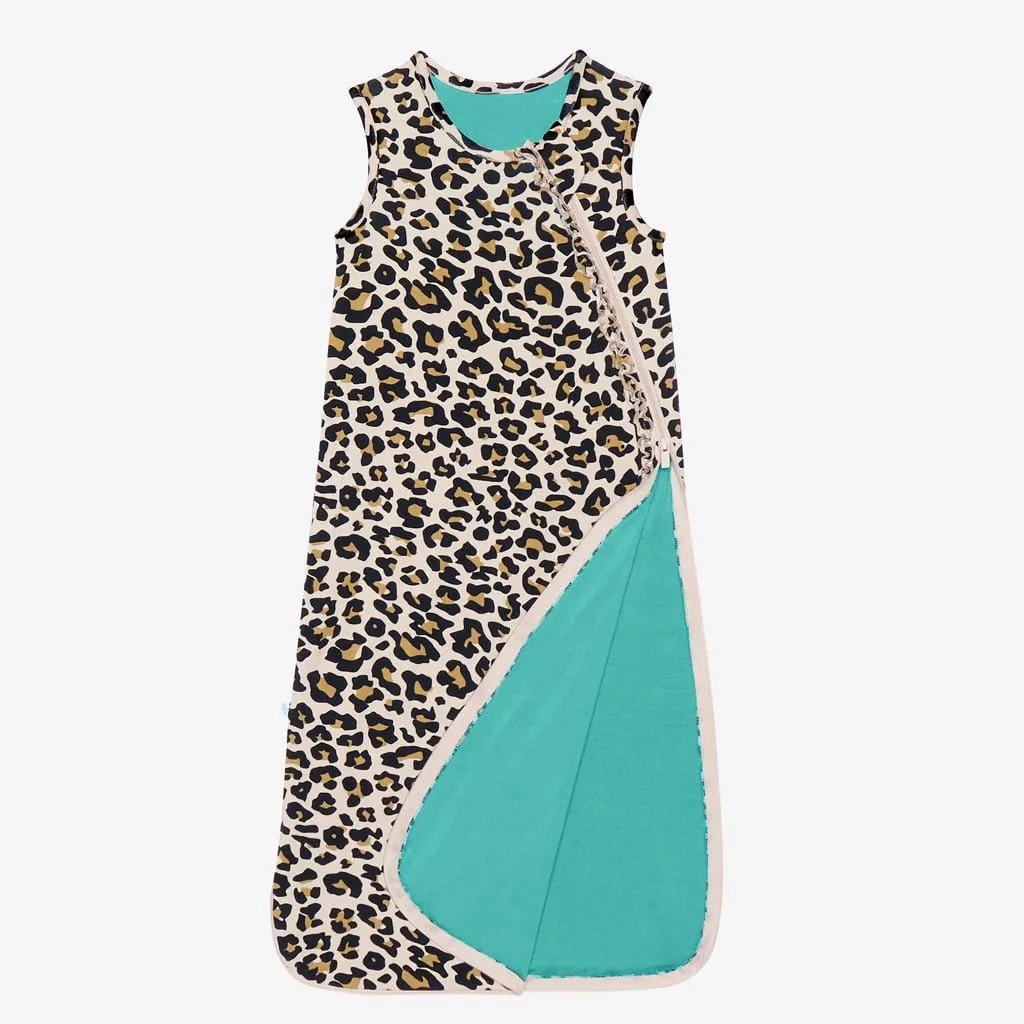 Lana Leopard Tan Sleeveless Ruffled Sleep Bag