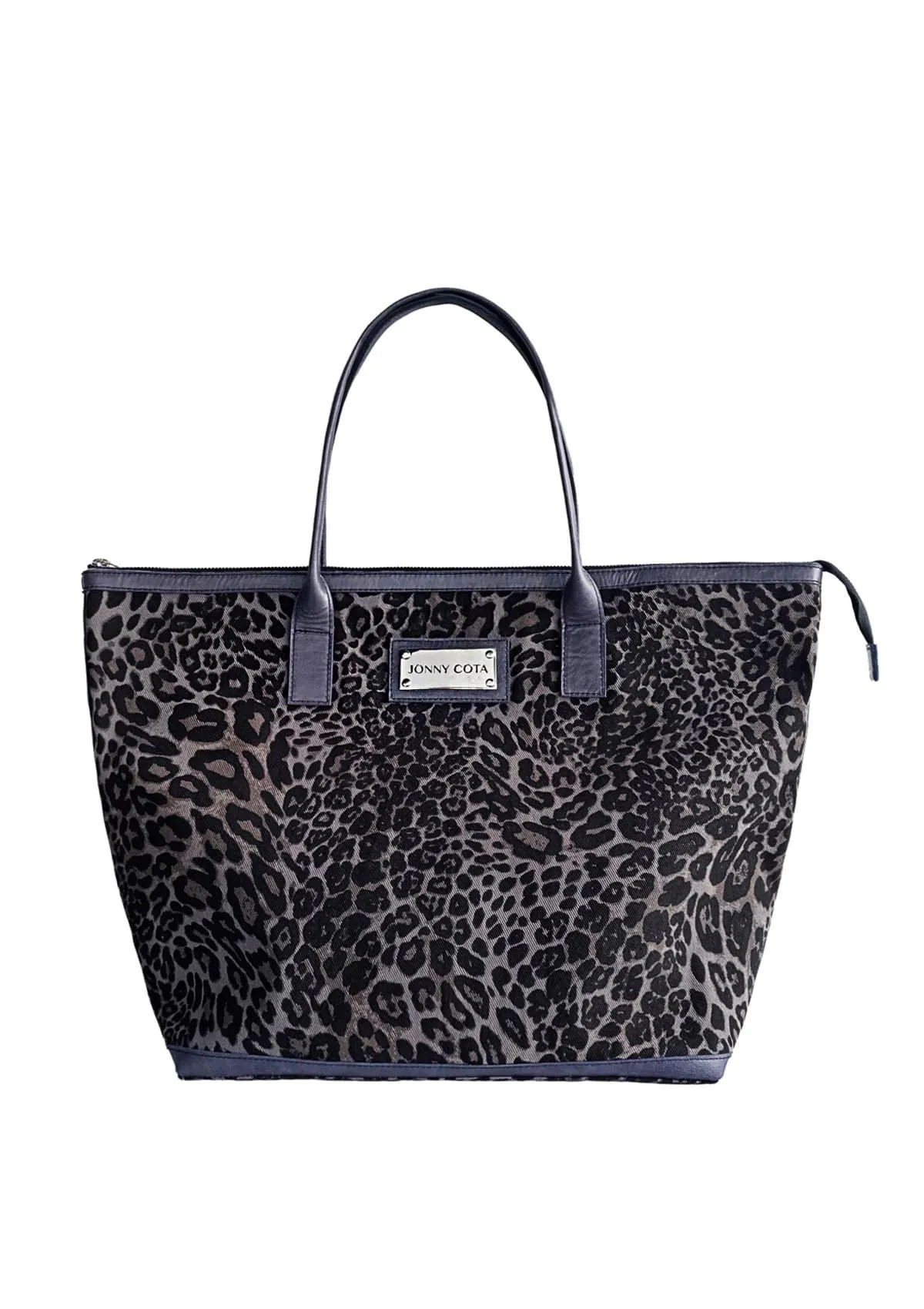 LEOPARD TOTE IN GREY