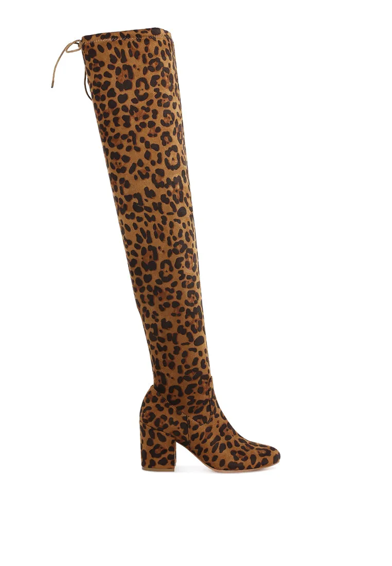 Liama Minimal Drawstring Detail Knee-High Boots