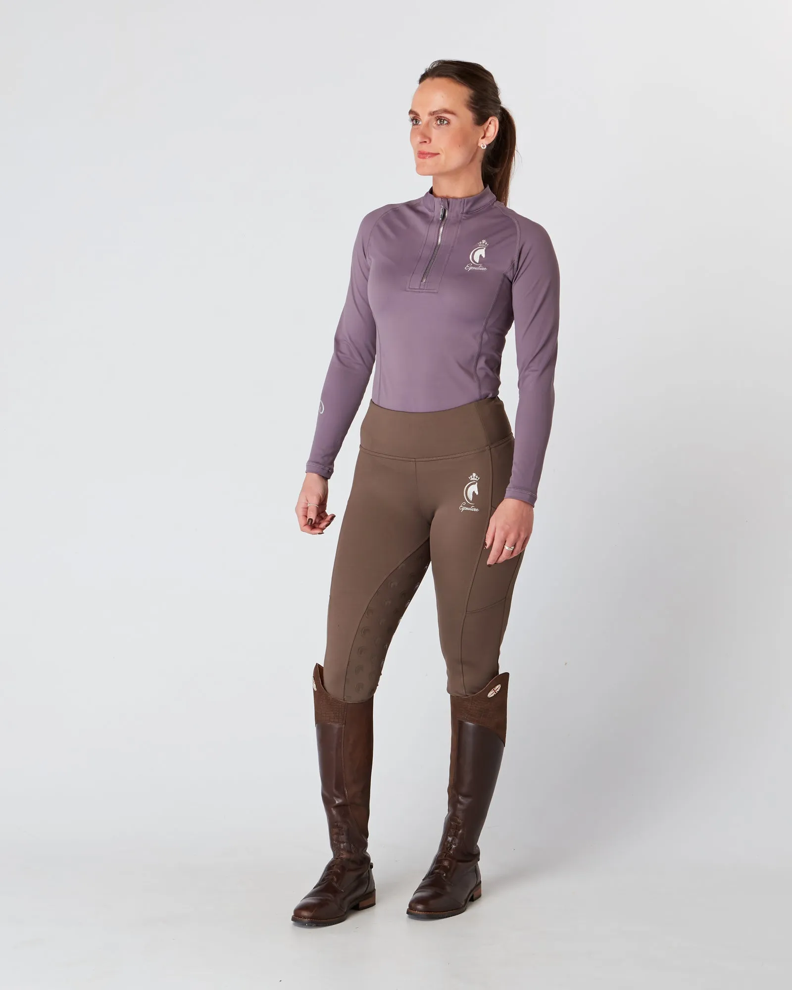 Long Sleeve Equestrian Base Layer - DUSTY MAUVE