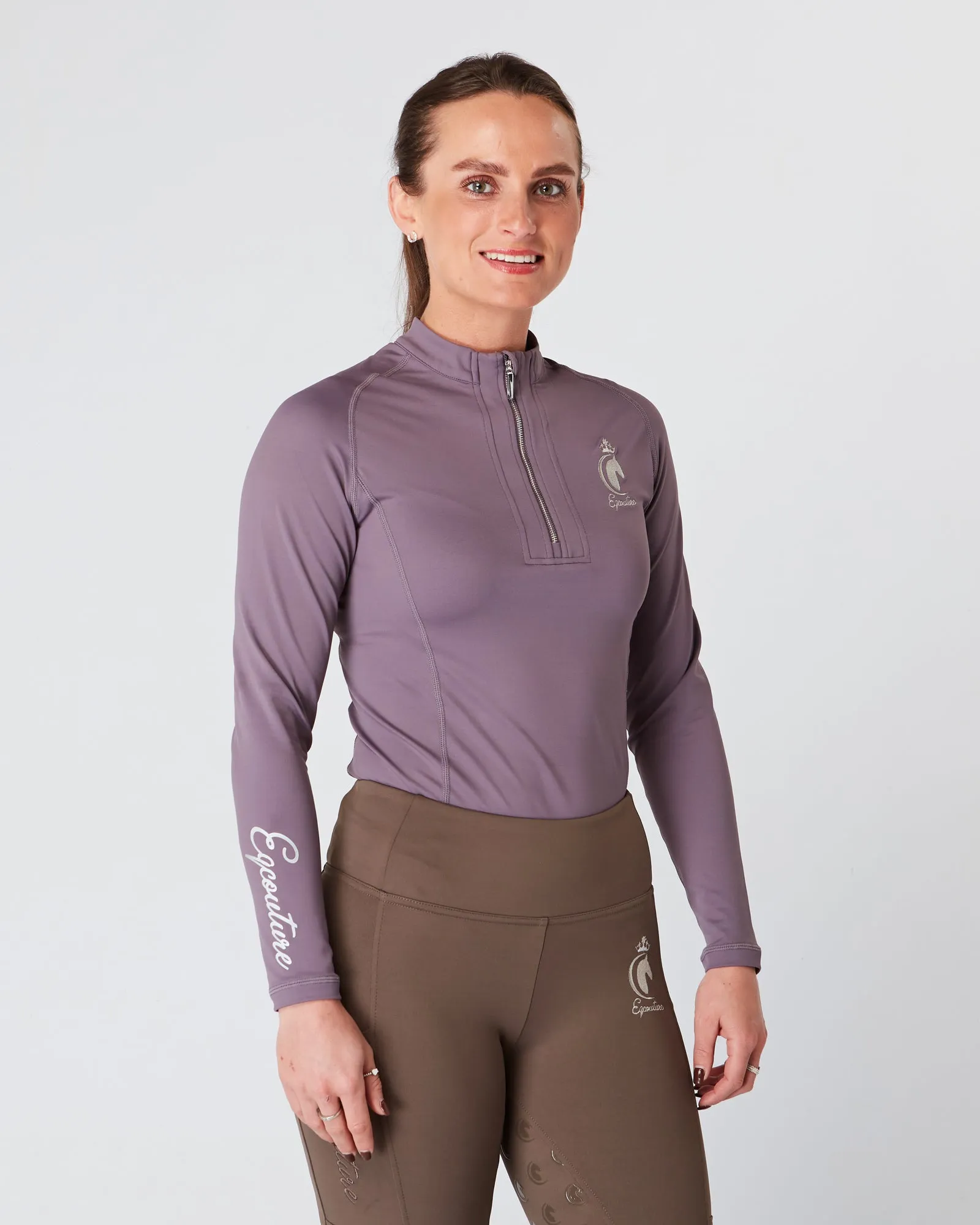 Long Sleeve Equestrian Base Layer - DUSTY MAUVE