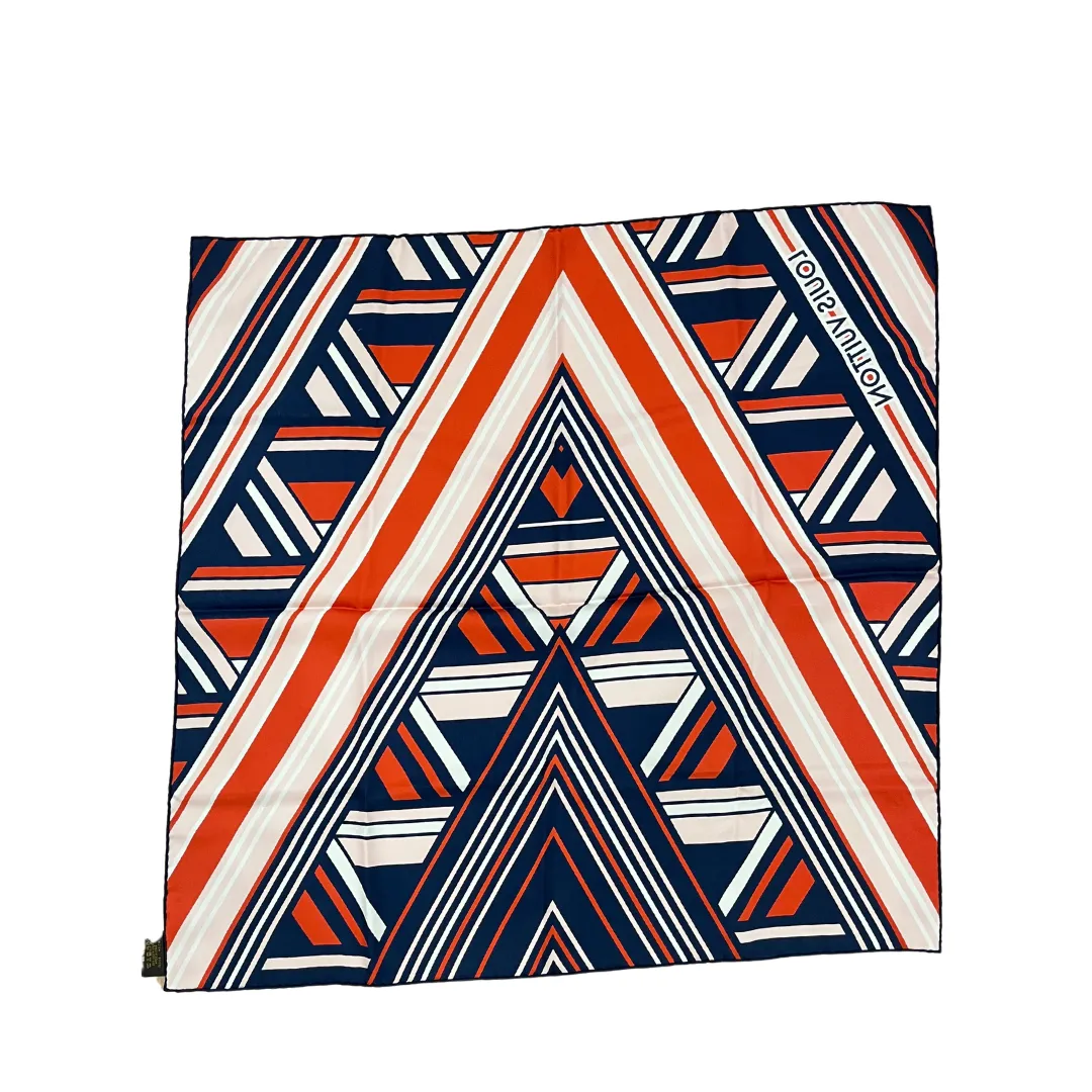 Louis Vuitton "V" Striped Silk Scarf