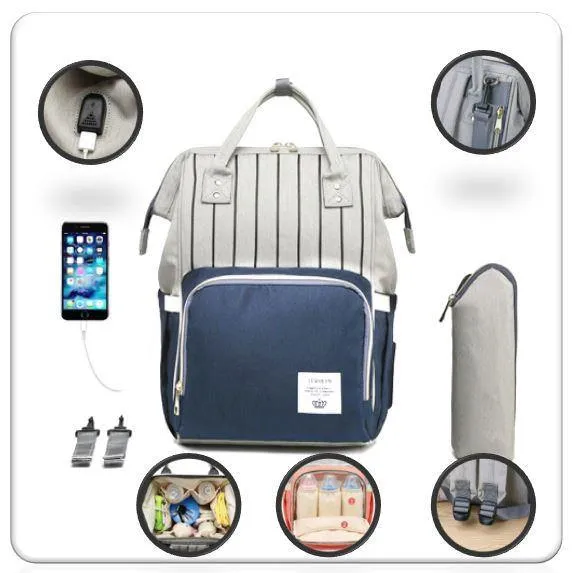 Luxury Diaper Bag Backpack With USB Port