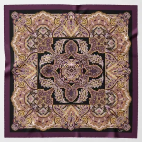 Malta - Hand Rolled Silk Foulard - Plum