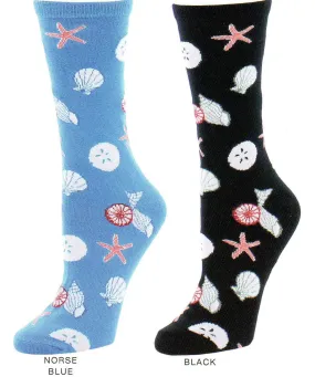 Me Moi Seaside Starfish and Shells Bamboo Sock