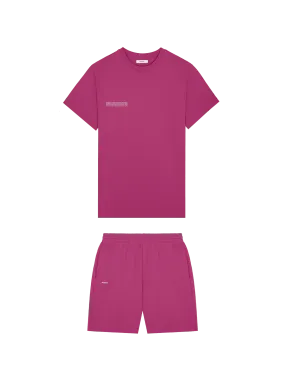 Mens 365 T-shirt and Shorts Bundle—Berry Purple