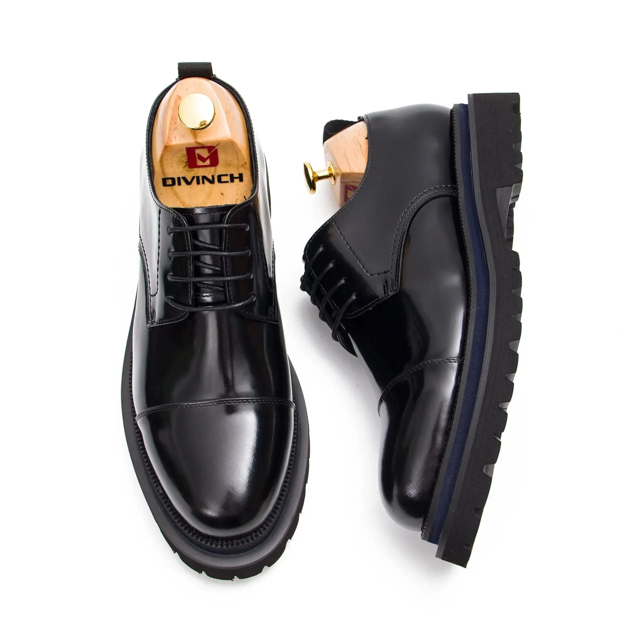 Mens Derby Shoes with Rubber Sole