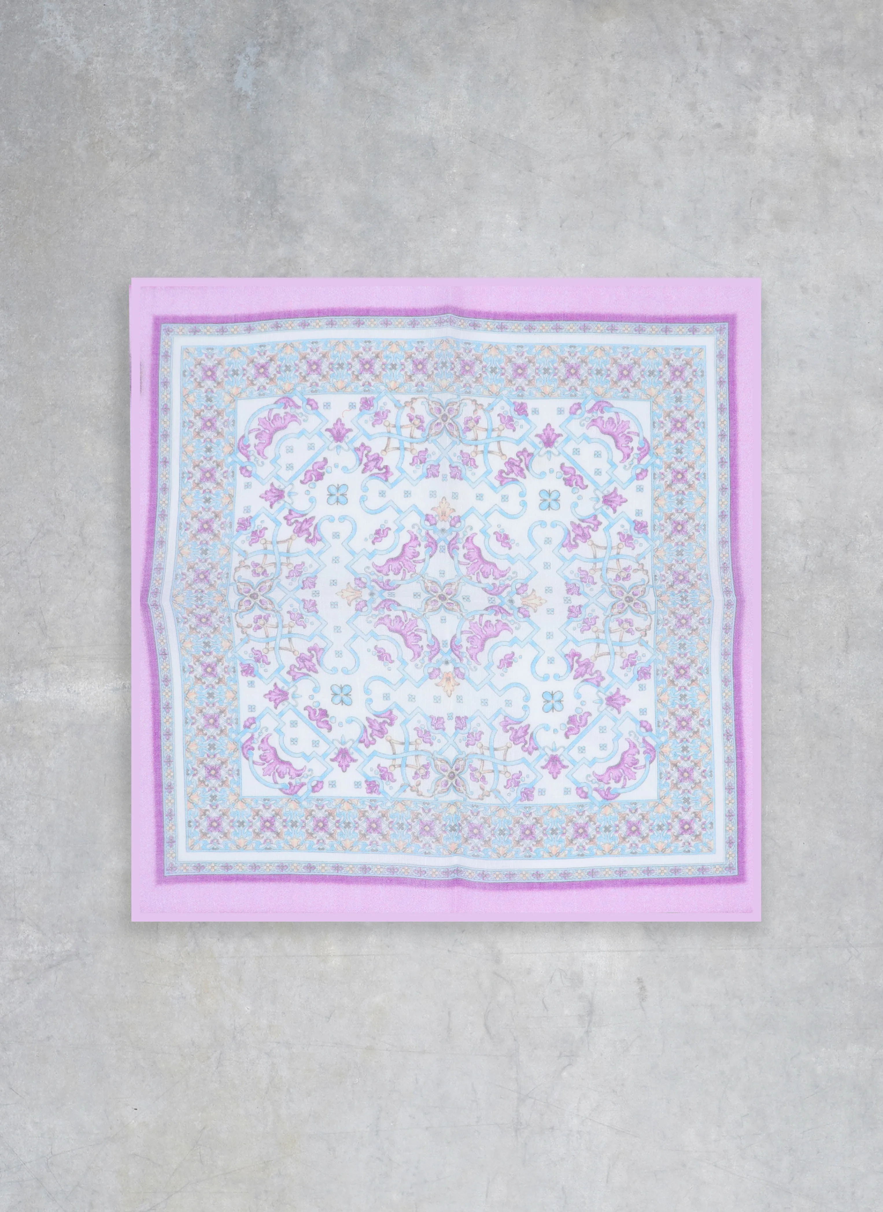 Men's Motif Silk Pocket Square in Light Purple