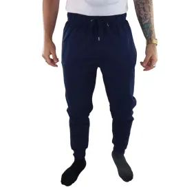 Mens Navy Joggers Lounge Pants Elasticated Pockets Gym Training Sports Casual