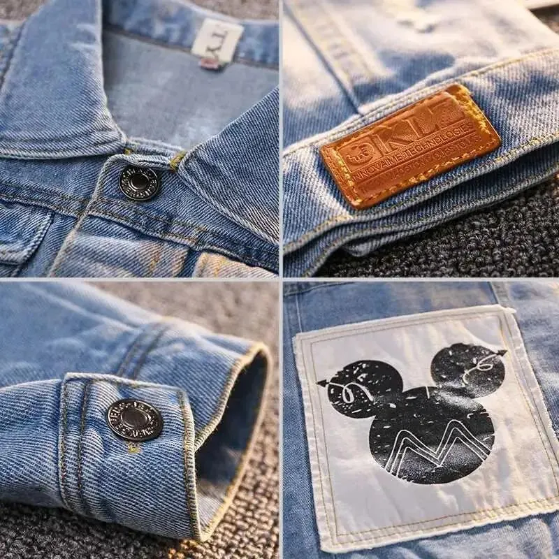 Mickey Mouse Embroidered Denim Kids Jacket