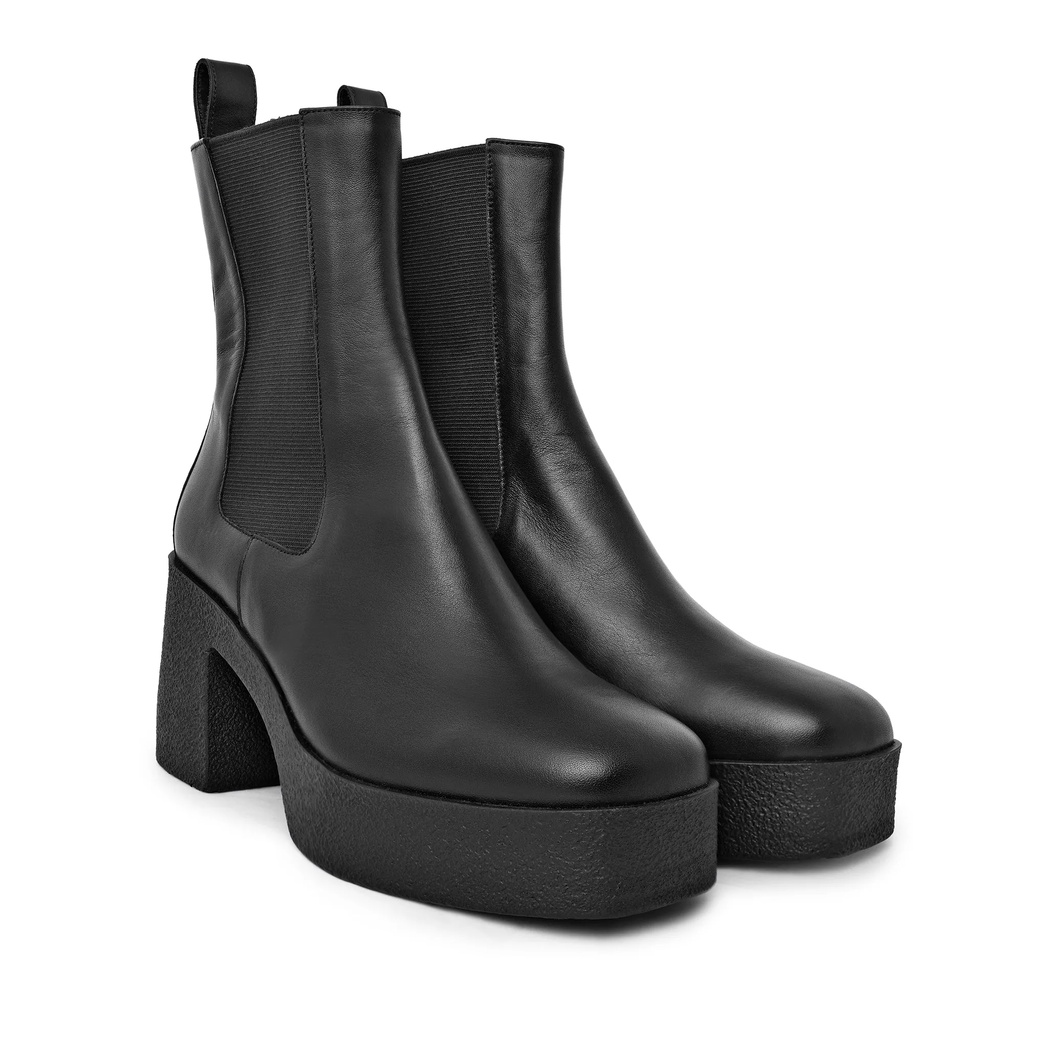 Momo Black Leather Chelsea Boots